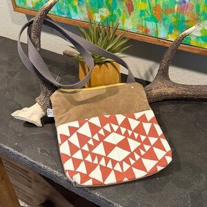 Rachel Elise Geometric Patterned Canvas Crossbody Bag